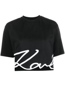 Karl Lagerfeld t-shirt crop à logo imprimé - Noir