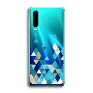 Gekleurde driehoekjes blauw: Huawei P30 Transparant Hoesje