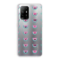 Smiley watermeloenprint: Oppo A94 5G Transparant Hoesje