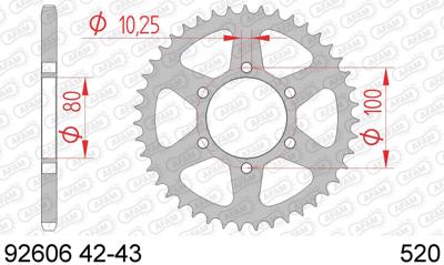 AFAM Chain wheel 520 43z steel silver