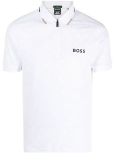 BOSS polo à logo embossé - Blanc