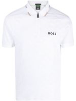 BOSS polo à logo embossé - Blanc