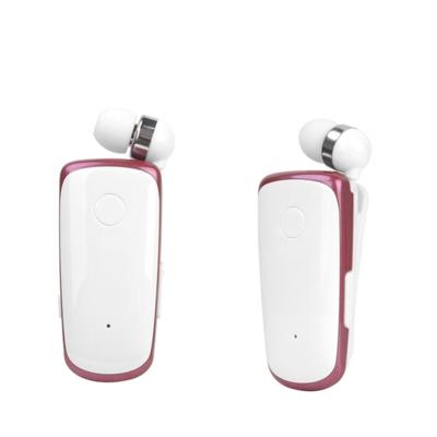 K39 Wireless Bluetooth Headset CSR DSP chip In-Ear Vibrating Alert Wear Clip Hands Free Earphone (Rose Red)
