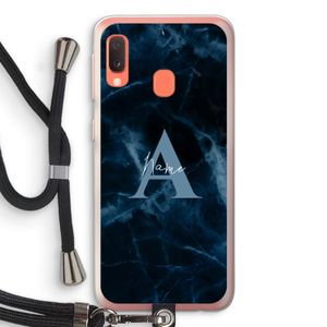 Midnight Marble: Samsung Galaxy A20e Transparant Hoesje met koord