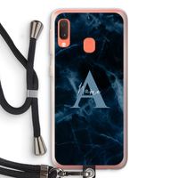 Midnight Marble: Samsung Galaxy A20e Transparant Hoesje met koord