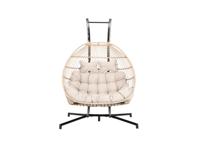 HOME DELUXE Hangstoel met frame Loma (2-zits, Beige)