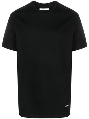 Jil Sander t-shirt en maille à plaque logo - Noir