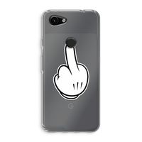 Middle finger black: Google Pixel 3a Transparant Hoesje Middle finger black: Google Pixel 3a Transparant Hoesje
