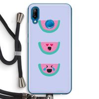 Smiley watermeloen: Huawei P20 Lite Transparant Hoesje met koord