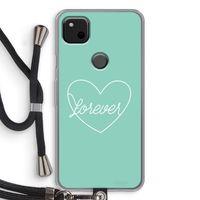 Forever heart pastel: Pixel 4a Transparant Hoesje met koord