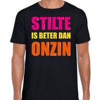 Stilte is beter dan onzin fun tekst t-shirt zwart heren