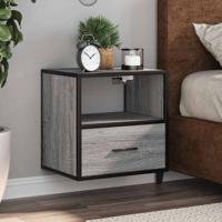 Nachtkastjes 2st wandgemonteerd 40x31x39,5cm grijs sonoma eiken