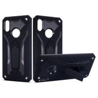 Schokbestendig TPU + PC beschermhoes met houder voor Xiaomi Redmi Note 7 (zwart)