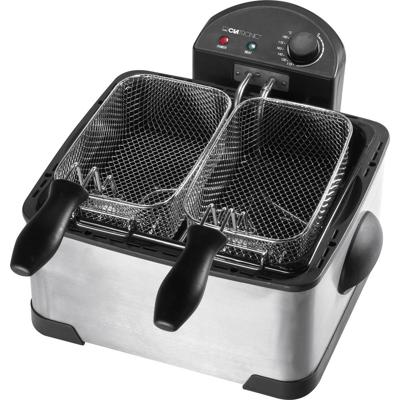 Clatronic FR 3195 Friteuse met dubbele koudezone 4 l 2000 W Met handmatige temperatuursinstelling RVS
