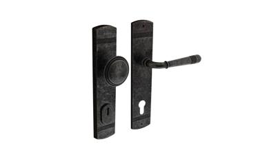 Intersteel voordeurbeslag Helena PC92mm met kerntrekbeveiliging - oud grijs