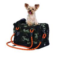 Draagtas - M PETS - REMIX 2 in 1 Camouflage & Oranje - 41 x 28 x 28 cm - Opvouwbaar - Lichtgewicht - Harnasgordel