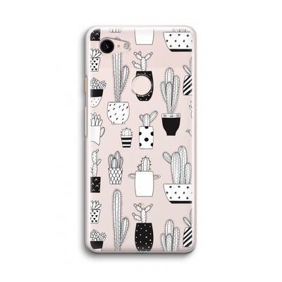 Cactusmotief: Google Pixel 3 Transparant Hoesje