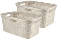 Curver style wasmand 45 liter vintage wit 2 stuks