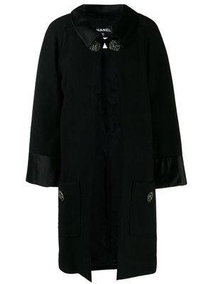 CHANEL Pre-Owned manteau à boutons strassés - Noir