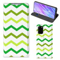 Samsung Galaxy S20 Plus | Hoesje met Magneet | Zigzag Groen