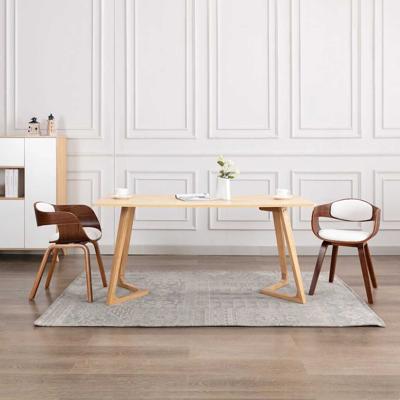 Eetkamerstoelen 2 st gebogen hout en kunstleer