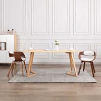 Eetkamerstoelen 2 st gebogen hout en kunstleer