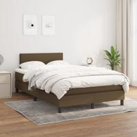 Boxspring met matras stof donkerbruin 120x200 cm