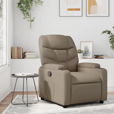Fauteuil verstelbaar kunstleer cappuccinokleurig