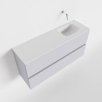 Toiletmeubel Mondiaz Ada | 100 cm | Meubelkleur Cale | Lex wastafel Talc Rechts | Zonder kraangat