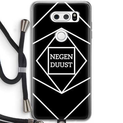 Negenduust geometrisch: LG V30 Transparant Hoesje met koord