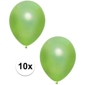 10x Lichtgroene metallic heliumballonnen 30 cm   -