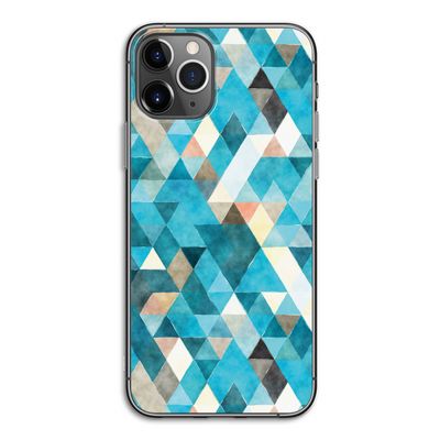 Gekleurde driehoekjes blauw: iPhone 11 Pro Transparant Hoesje