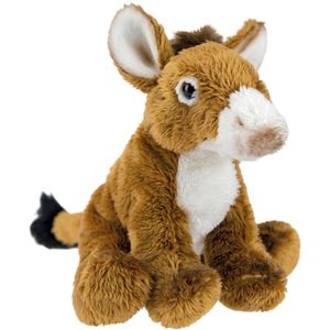 Pluche knuffel dieren zittende ezel 15 cm