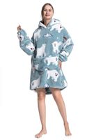 Ijsbeer snuggie met capuchon - fleece poncho