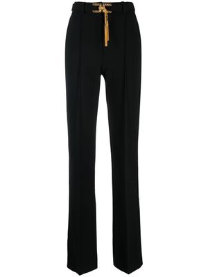 Elisabetta Franchi pantalon de costume à taille ceinturée - Noir