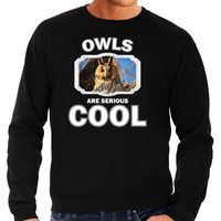 Dieren ransuil sweater zwart heren - owls are cool trui