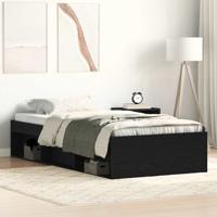 Bedframe zonder matras 90x200 cm spaanplaat zwart eikenkleurig