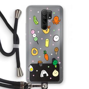 Happy bento friends: Xiaomi Redmi 9 Transparant Hoesje met koord