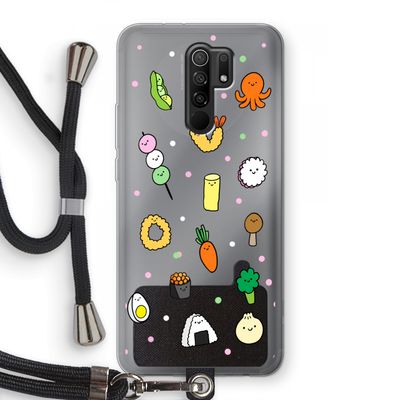 Happy bento friends: Xiaomi Redmi 9 Transparant Hoesje met koord