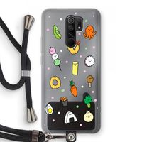 Happy bento friends: Xiaomi Redmi 9 Transparant Hoesje met koord