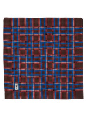 Saint Laurent Pre-Owned foulard en soie à carreaux - Marron