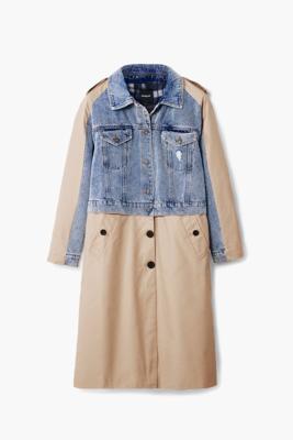 Hybride denim trenchcoat - BROWN - S