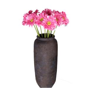 Kunstbloemen boeket Gerbera - 8x - 72 cm - roze/fuchsia - real touch - kunst zijdebloem