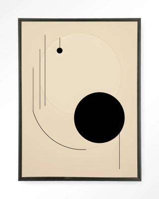 Urban Cotton Wandkleed 'Kyoto' 145 x 190cm in Floating Frame - black