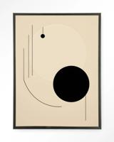 Urban Cotton Wandkleed 'Kyoto' 145 x 190cm in Floating Frame - black