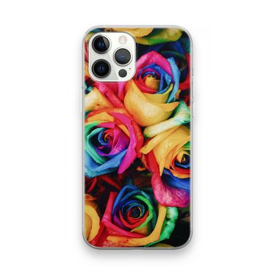 Neon bloemen: iPhone 12 Pro Max Transparant Hoesje