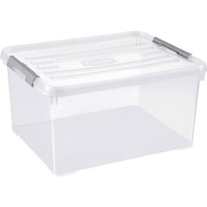 Curver 243813 Opbergbox HANDY Stapelbaar (l x b x h) 490 x 390 x 250 mm Transparant, Zilver 1 stuk(s)