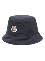 Moncler logo-patch dropped-brim bucket hat - Bleu - thumbnail