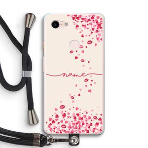 Hartjes en kusjes: Pixel 3 XL Transparant Hoesje met koord
