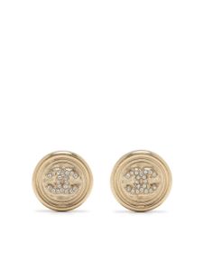 CHANEL Pre-Owned boucles d'oreilles strassées à logo CC (années 2000)